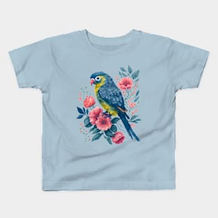 cute conure parrot parakeet watercolor illustration Kids T-Shirt